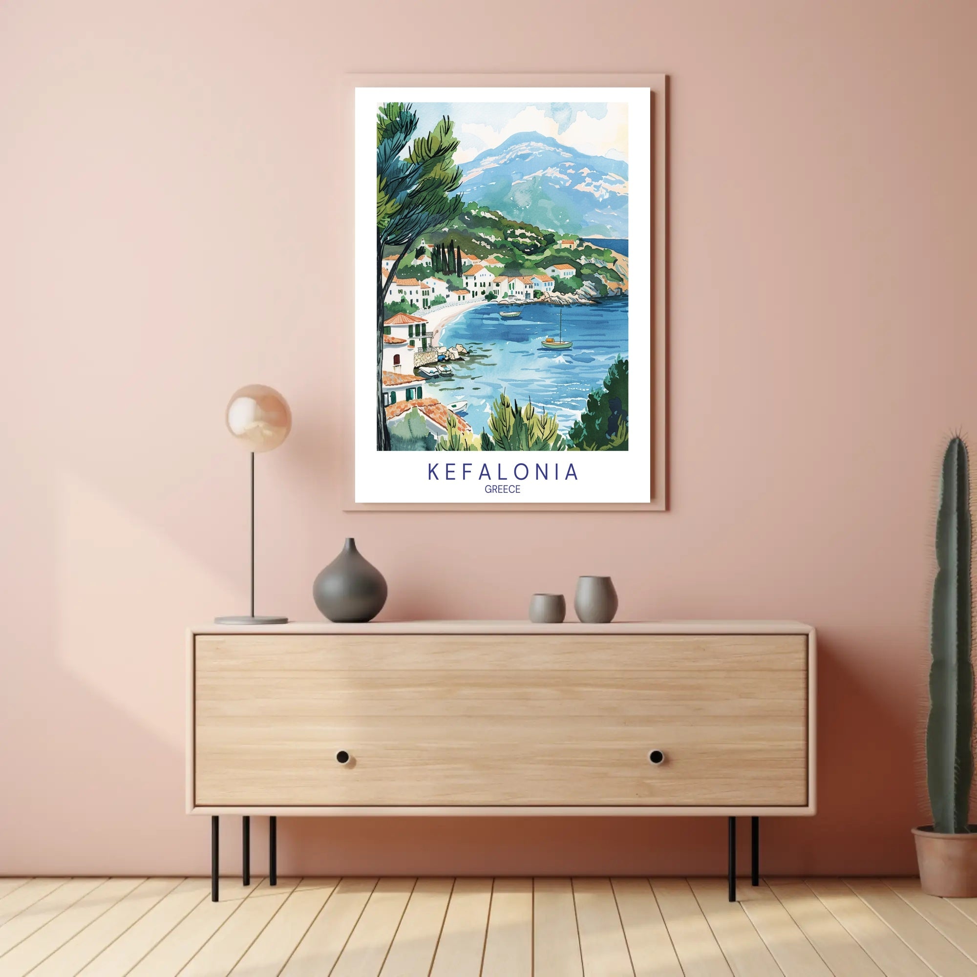 Kefalonia Coastal Tranquility Travel Poster PosterGoat