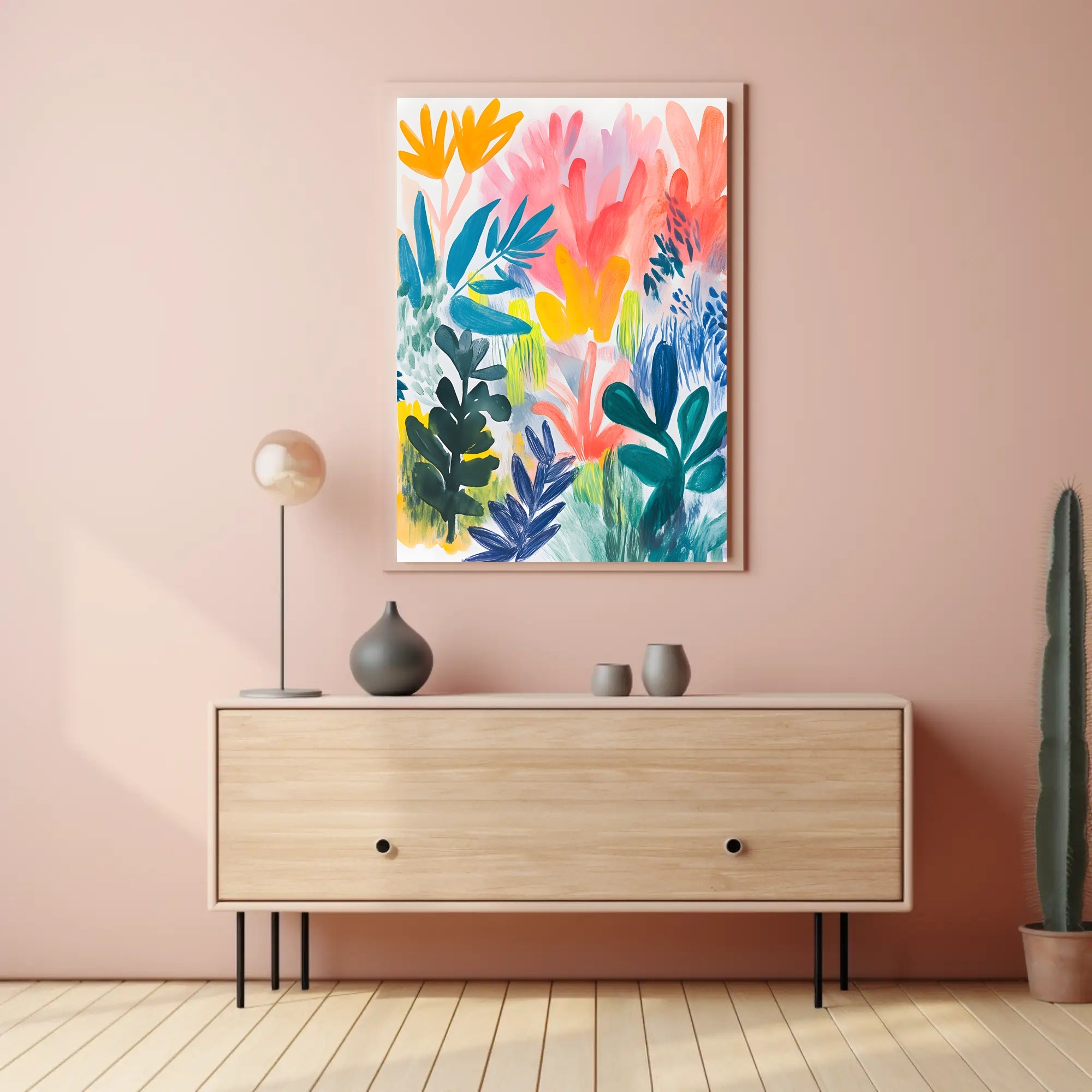 Abstract Foliage Poster Wall Art with Vibrant Colors