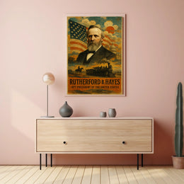 Rutherford B. Hayes 19th President of the United States Layered Digital Collage Poster