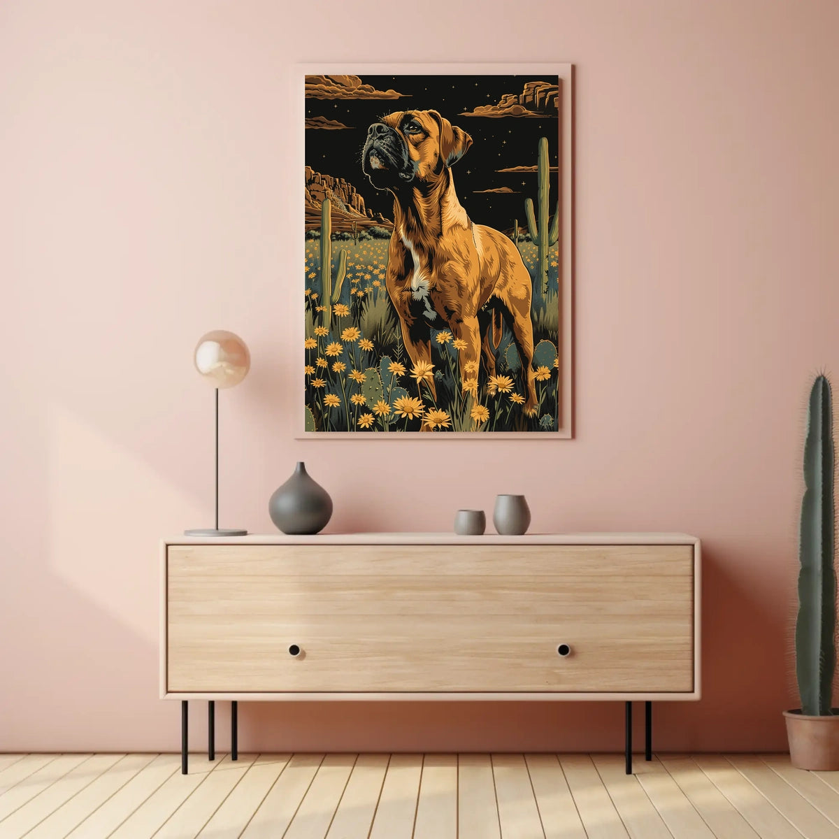 Majestic Canine In Desert Bloom Poster