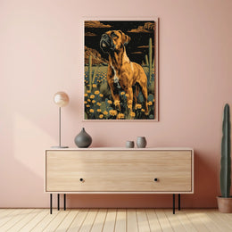 Majestic Canine In Desert Bloom Poster