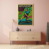 Pickleball Revolution: Vibrant Retro Sports Poster PosterGoat