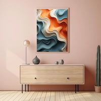 Abstract Flowing Curves Design Artistic Poster