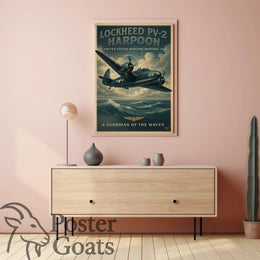 Lockheed PV-2 Harpoon WWII Aircraft Vintage Poster