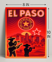 El Paso Cityscape Poster PosterGoat