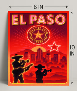 El Paso Cityscape Poster PosterGoat