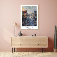 Urban Street Scene Watercolor Poster in Cityscape Category PosterGoat