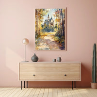 Germany Neuschwanstein Castle View from Forest Path Poster