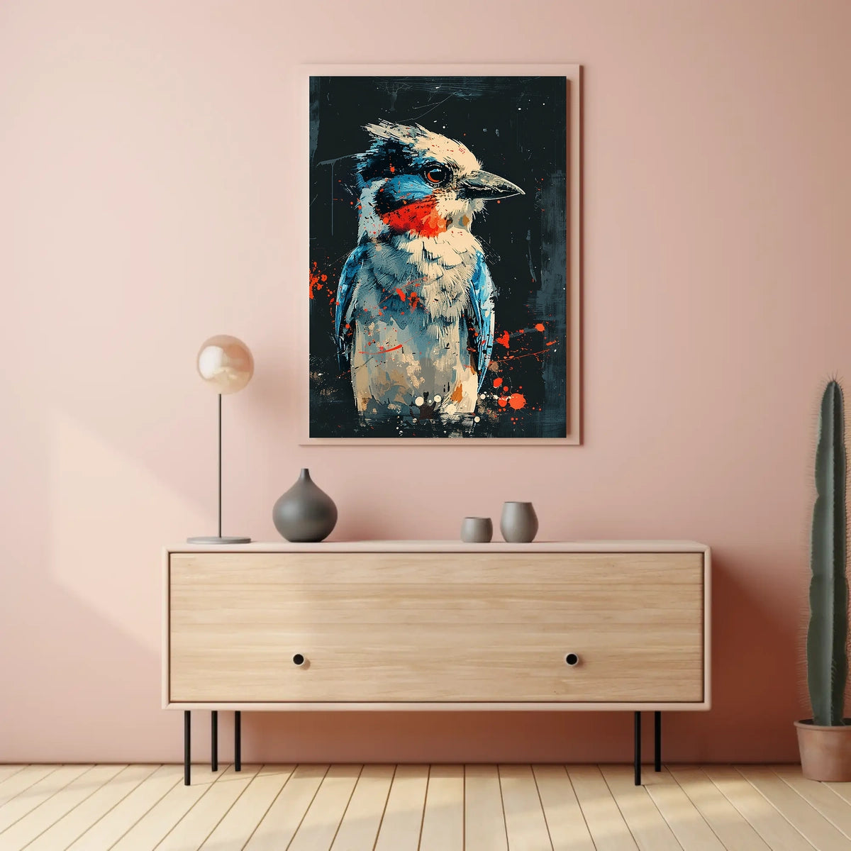Vibrant Abstract Bird Art Poster for Modern Spaces