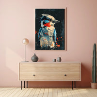 Vibrant Abstract Bird Art Poster for Modern Spaces
