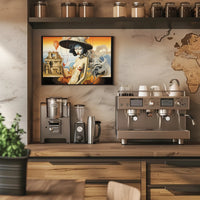Surreal Silver-Haired Woman in Artistic Poster