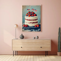 patriotic cake with white icing Poster