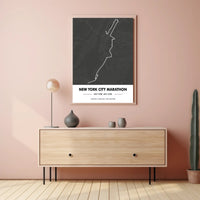 New York City Marathon Route Modern Sports Poster