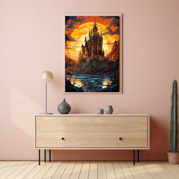 Enchanted Castle At Sunset Poster
