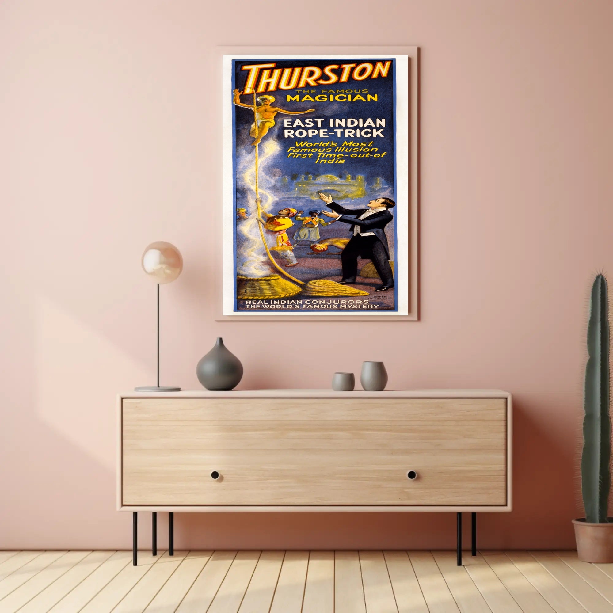 Magic Rope-Trick Illusion Vintage Cultural or Heritage Poster