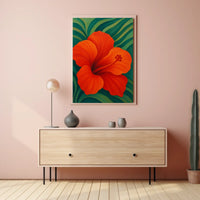 Tropical Hibiscus Flower Poster: Bold Modern Art