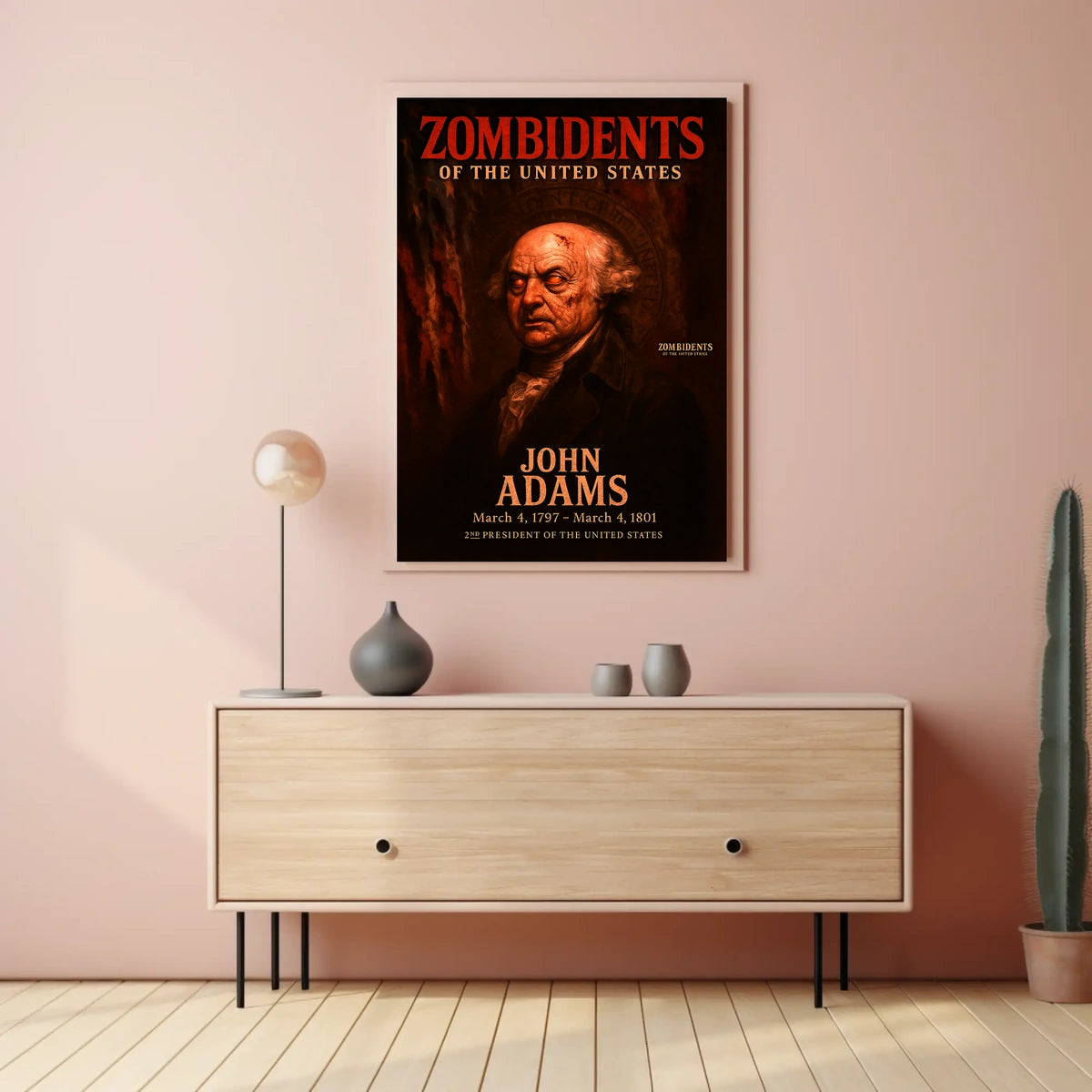John Adams 2nd President of the United States Zombidents Poster Series