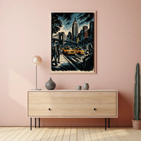 New York City Noir Skyline Poster Modern Urban Wall Art