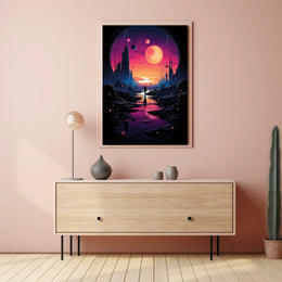 Celestial Fantasy Realm Surreal Art Poster