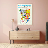Ski The West United Air Lines Poster