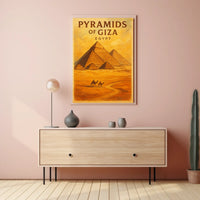 Giza Pyramids Traveler Vintage Typography Poster