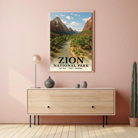Zion National Park Scenic Travel Poster Print