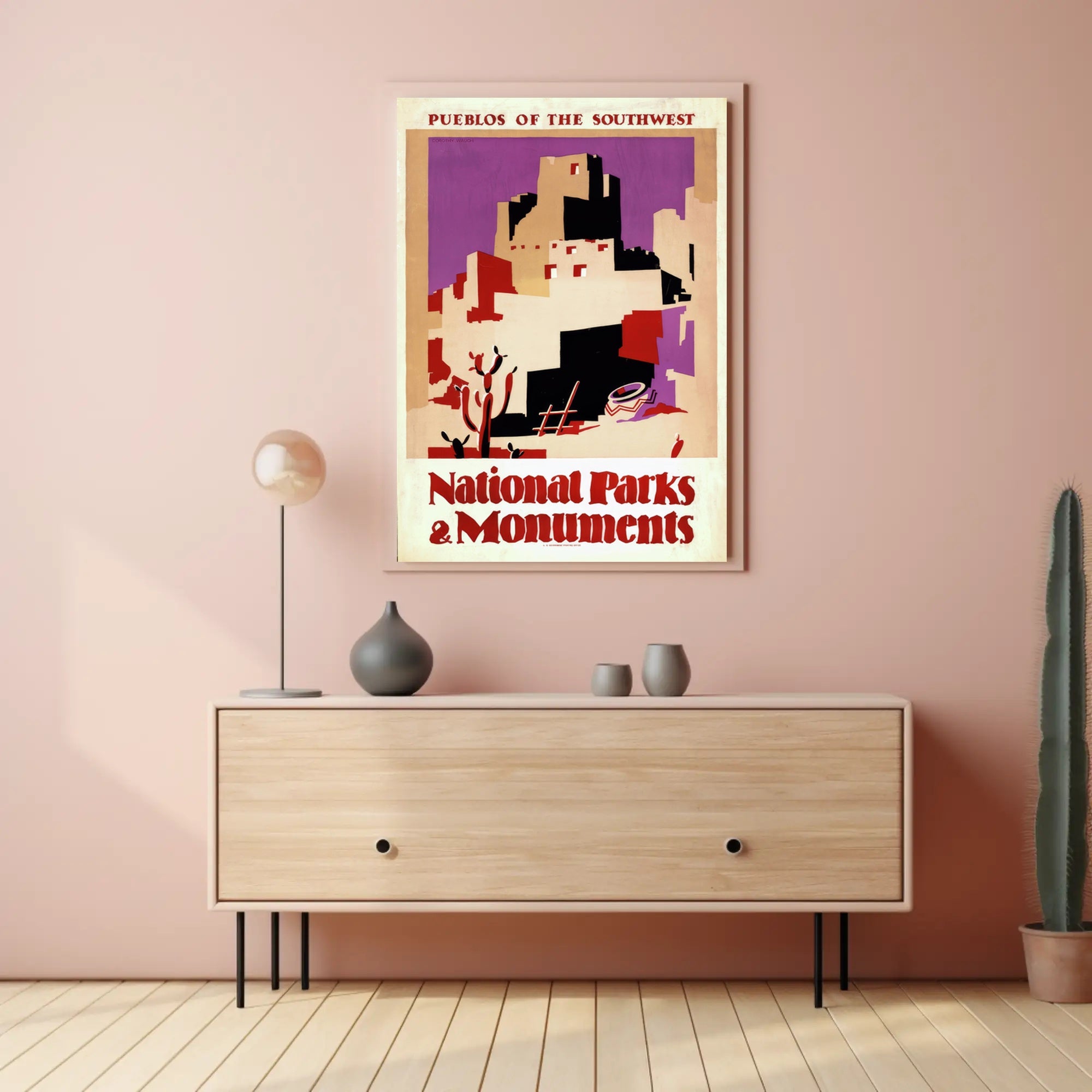 Pueblos Of The Southwest Travel Poster Vintage Print