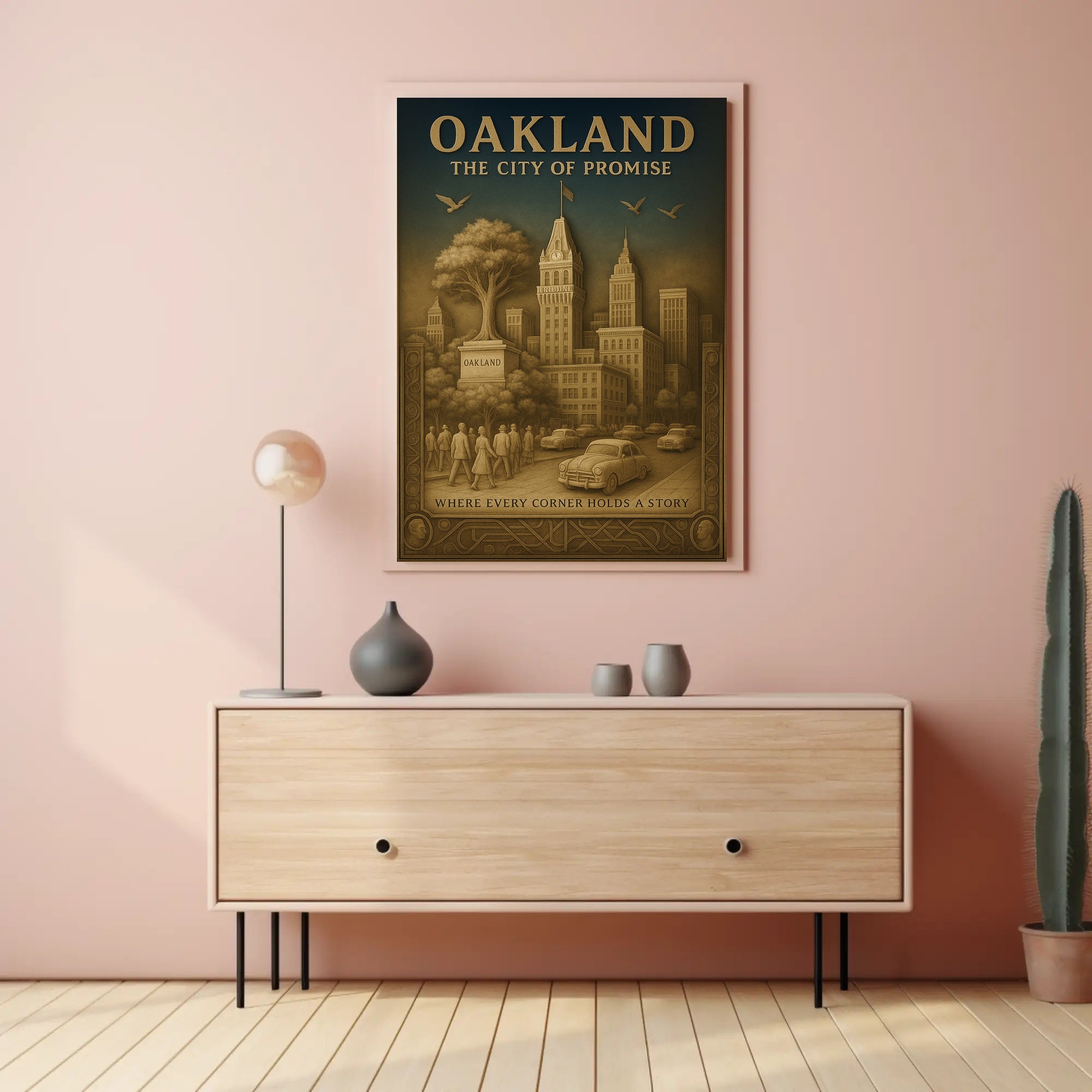 Oakland City of Promise Vintage Poster PosterGoat