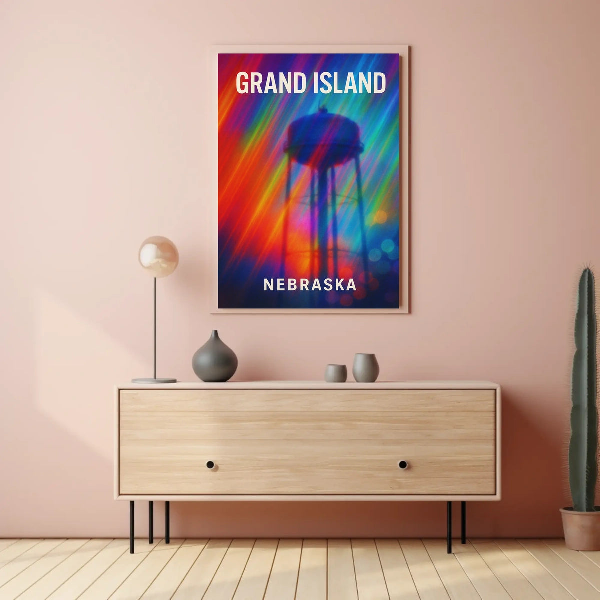 Grand Island Nebraska Scenic Minimalist Poster