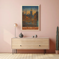 New York City Mosaic Realism Poster