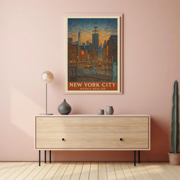 New York City Mosaic Realism Poster