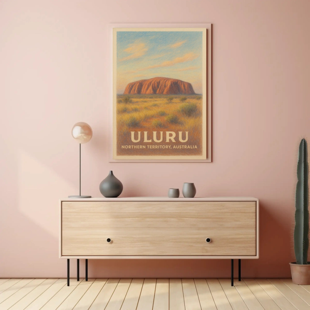Uluru Vintage Travel Adventure, Northern Territory, Australia Travel Poster