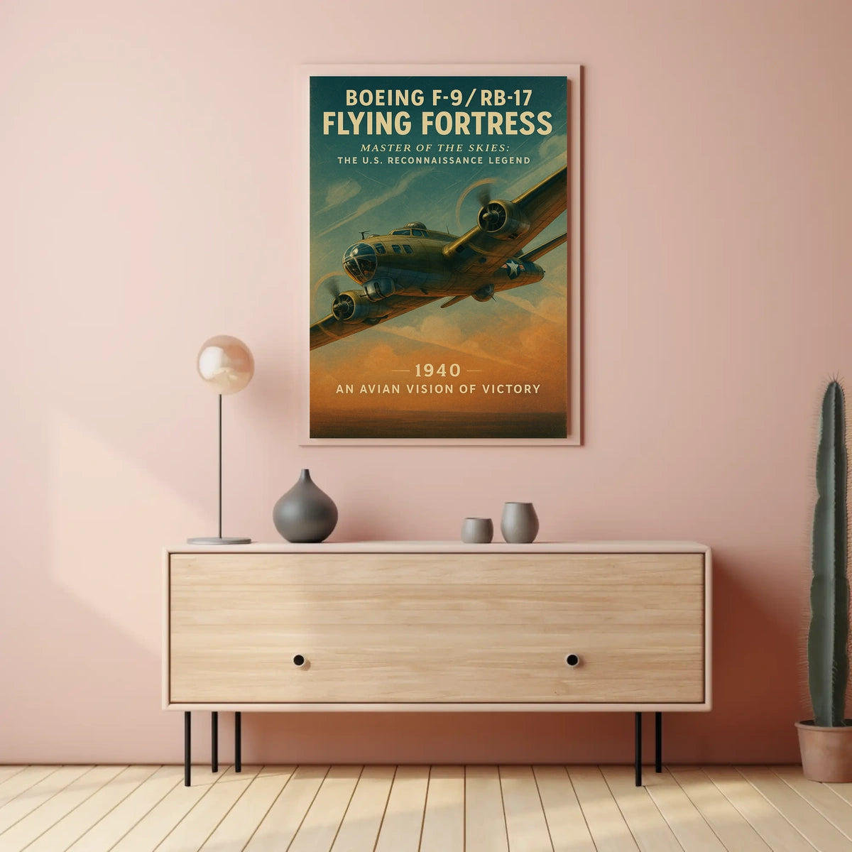 Boeing F-9 Flying Fortress Vintage Aviation Poster