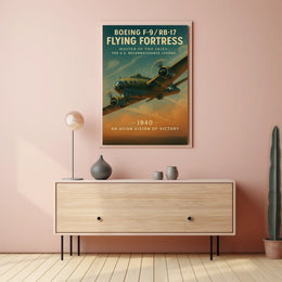 Boeing F-9 Flying Fortress Vintage Aviation Poster