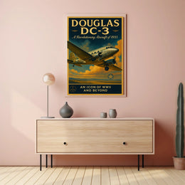 Douglas DC3 Vintage Aviation Poster Print