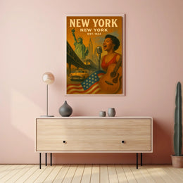 New York City Cultural Heritage Poster Vintage Wall Art