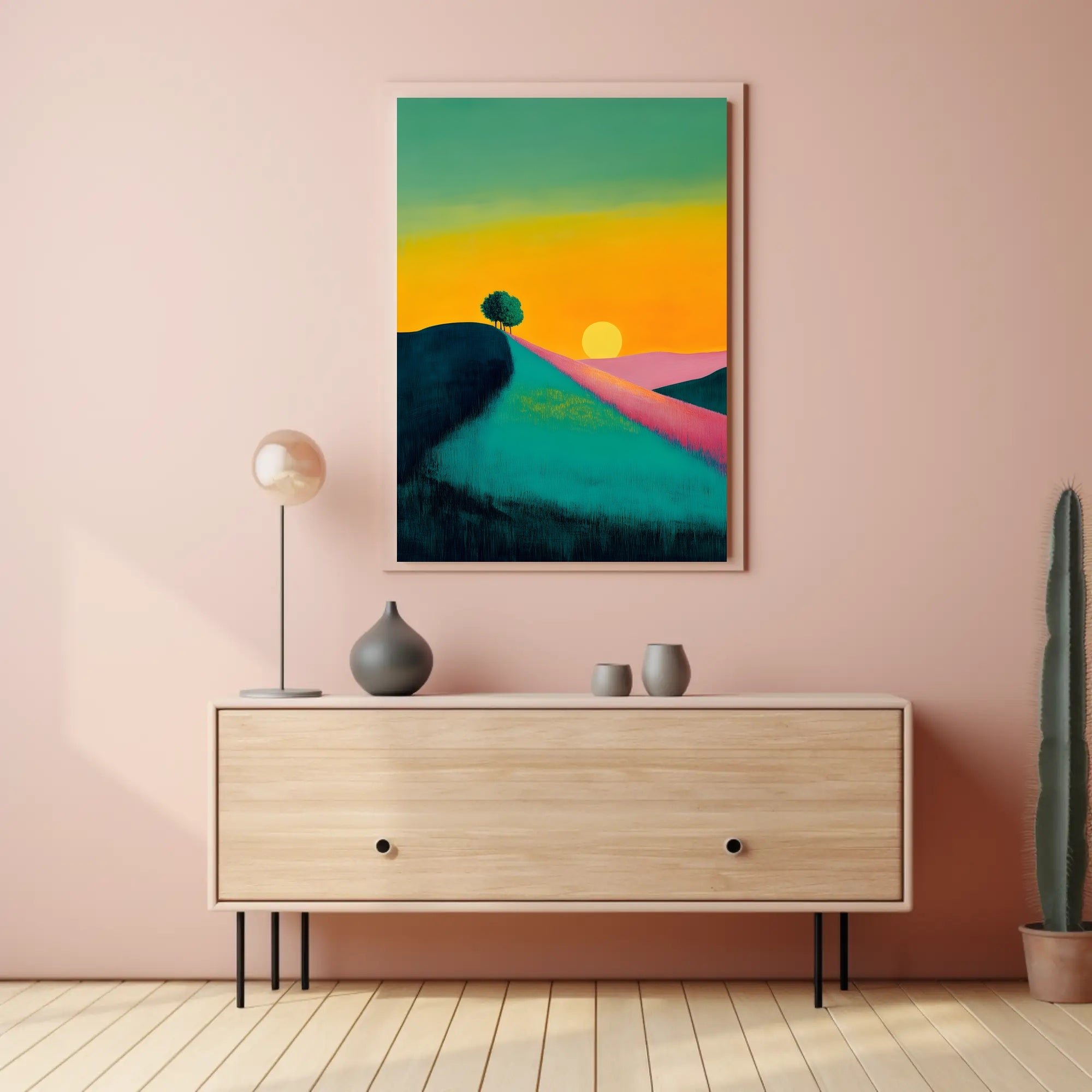 Serene Sunset Landscape Poster Scenic Wall Art Print