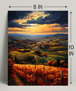 Golden Vineyard At Sunset Poster