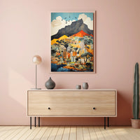 Modern Cityscape with Table Mountain Travel Poster