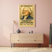 Thomas Jefferson 3rd President of the United States Exaggerated Cartoon Sketch Poster