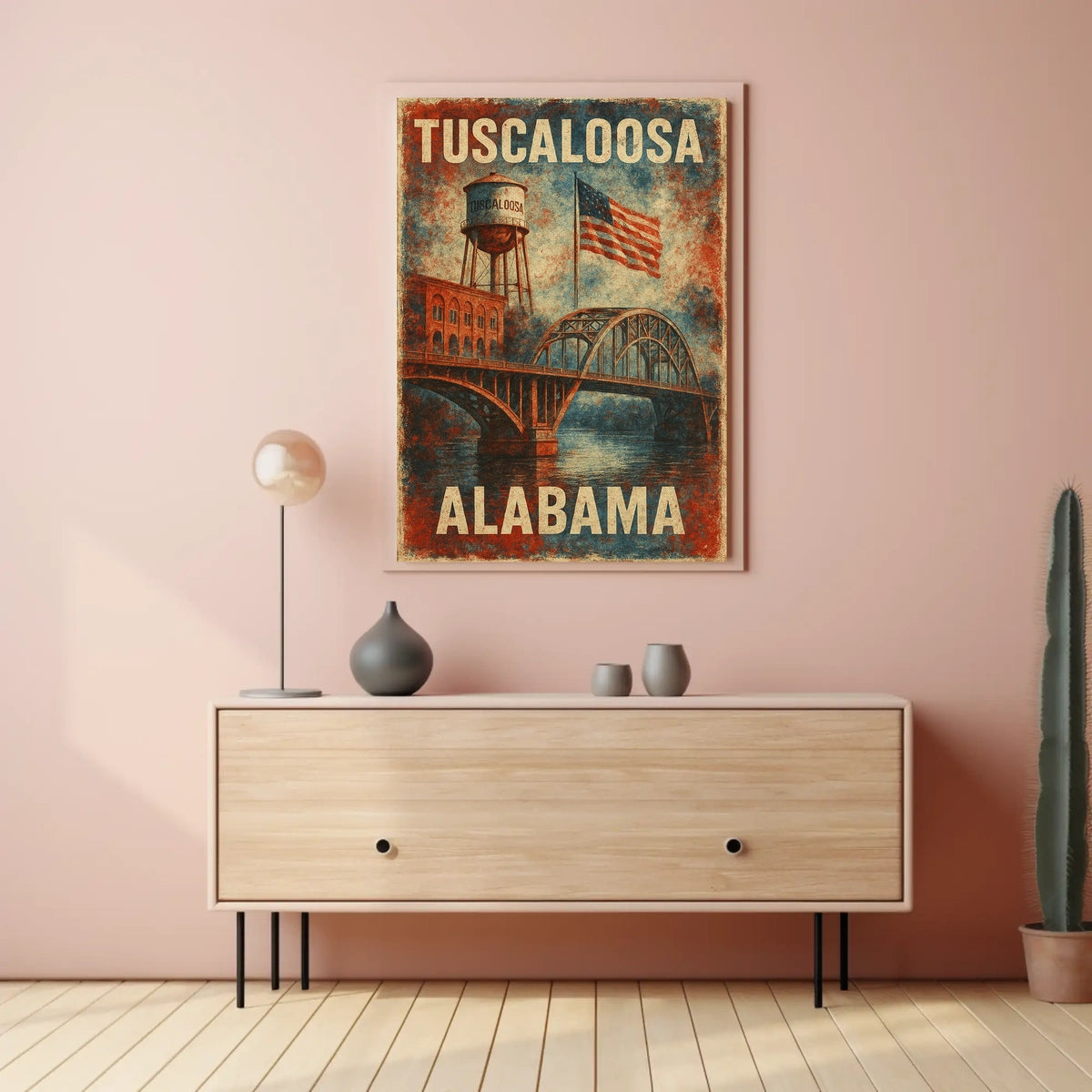 Tuscaloosa Scenic Vintage Cityscape Souvenir Poster