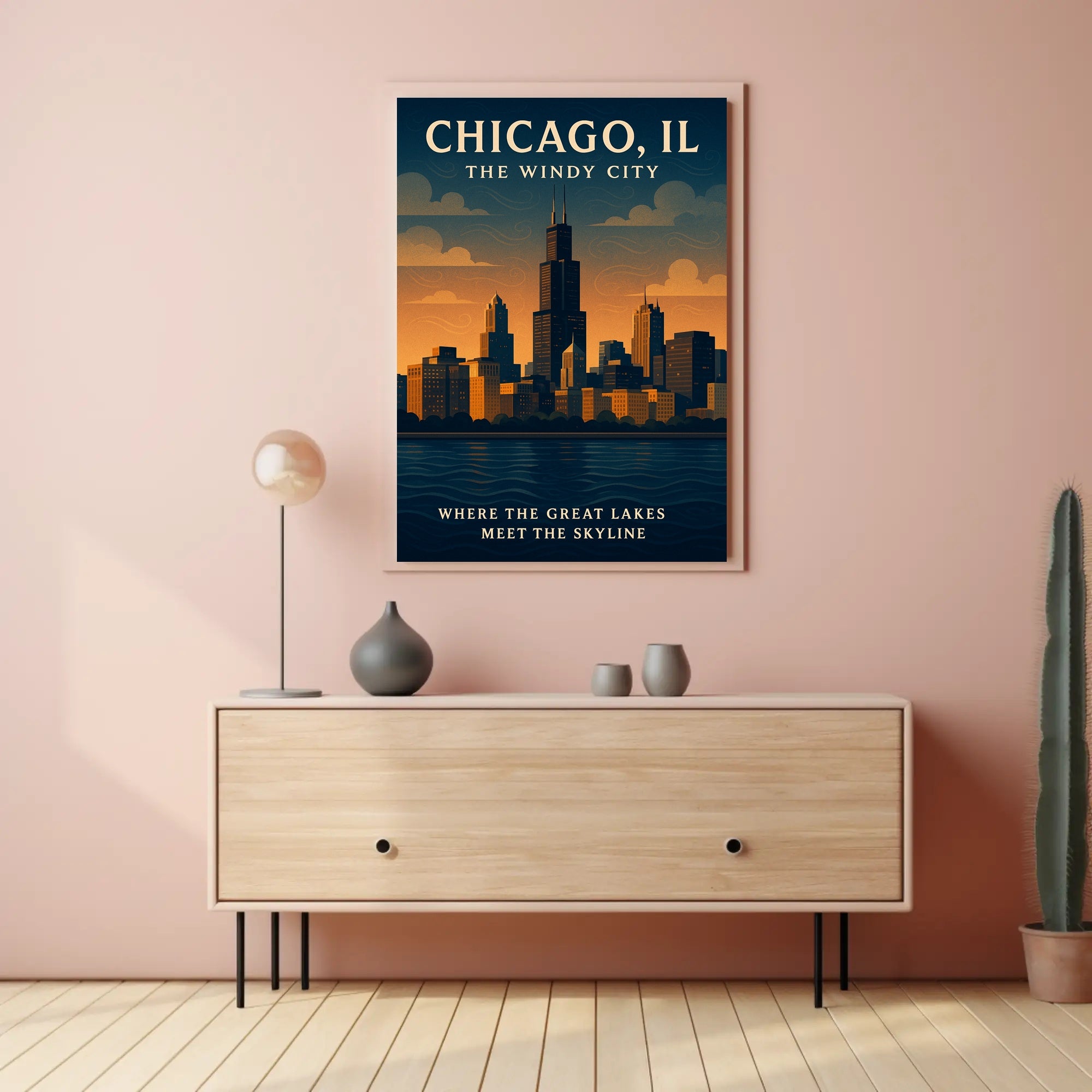 Chicago The Windy City Poster PosterGoat