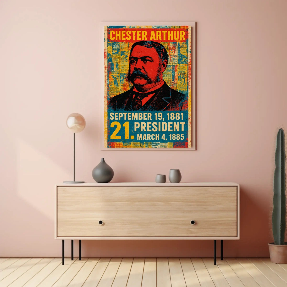 Chester A. Arthur 21st President of the United States Street Art Mashup Poster