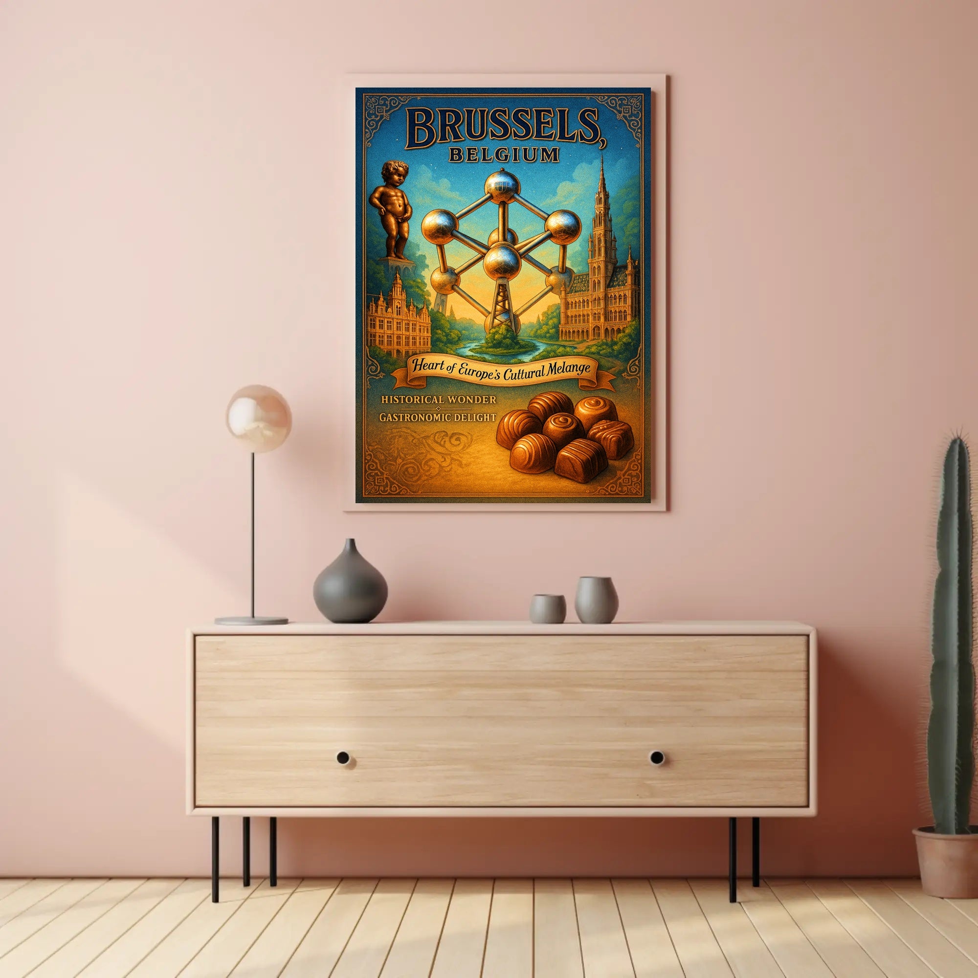 Brussels, Belgium Heart of Europe's Cultural Melange Poster