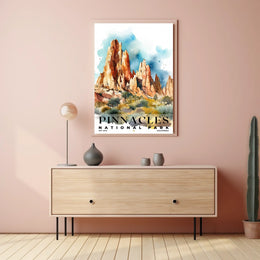 Pinnacles Watercolor Wall Art Poster