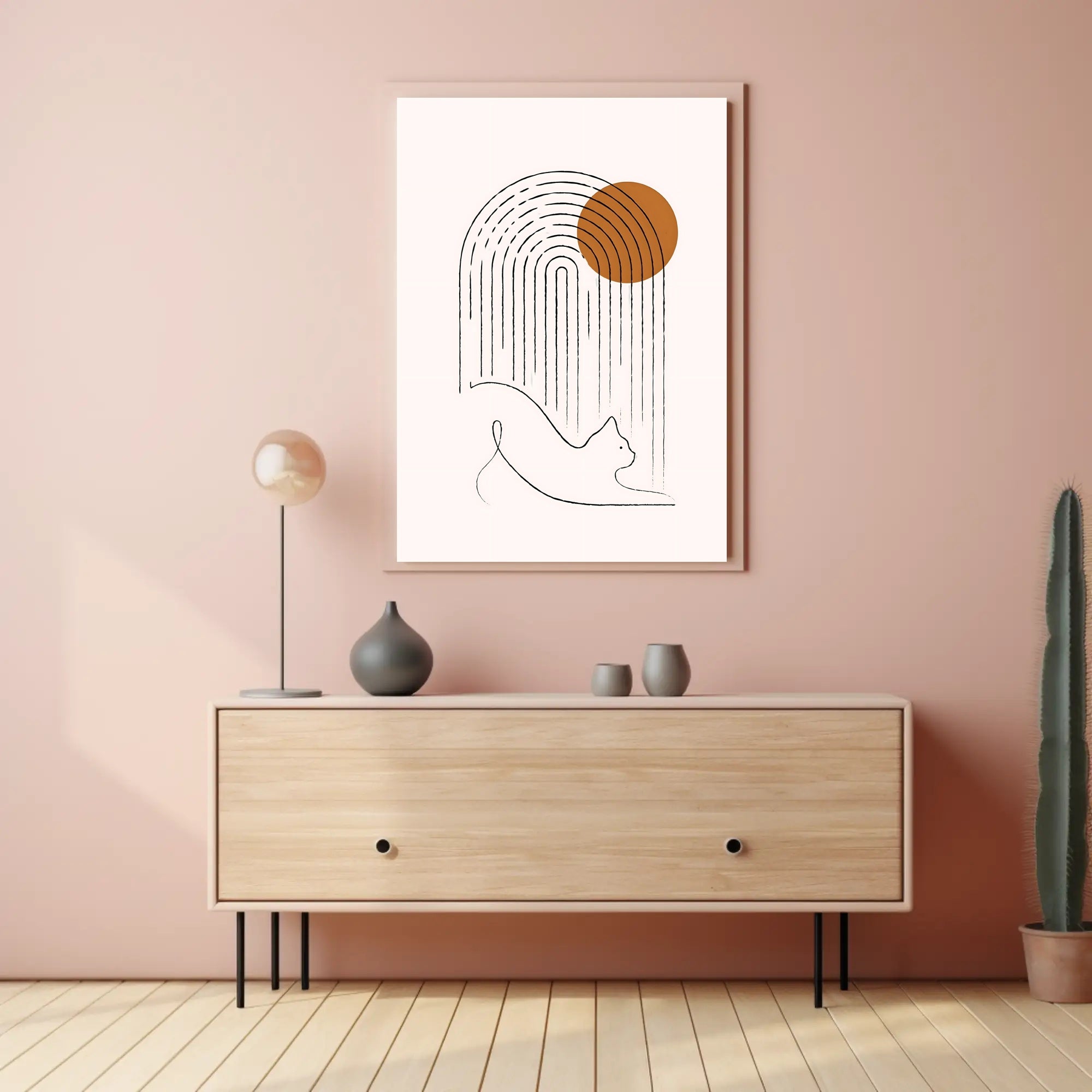 Minimalist Cat and Arch Design Poster