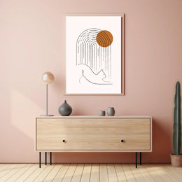 Minimalist Cat and Arch Design Poster