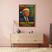 Donald Trump Santa Hat Christmas Political Poster