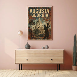 Augusta Georgia Cityscape Vintage Tribute Timeless Heritage Travel Decor Souvenir Art Deco Poster