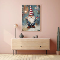 patriotic gnome holding a sparkler Poster